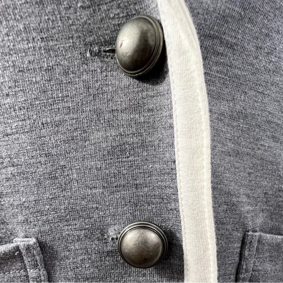 AEROPOSTALE Knit Blazer Jacket Womens Small P Gray White Long Sleeve Pockets - Picture 6 of 15
